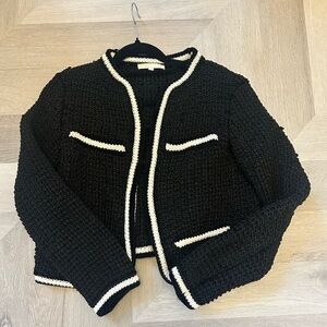 Maje Boucle Knit Blazer Cardigan Tailored Parisian Style Size Small